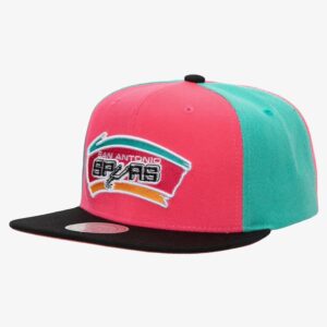 Baseball Cap Mitchell & Ness Pink San Antonio Spurs Hardwood Classics On the Block Snapback Hat Turquoise pink 771419