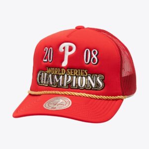 Baseball Cap Mitchell & Ness Red Philadelphia Phillies Golden Champs Trucker Snapback Hat Red 772096