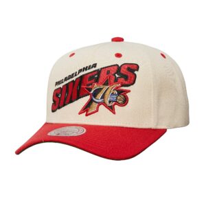 Mitchell & Ness Retro Type Pro Snapback HWC Philadelphia 76ers Baseball Cap Beige 769729