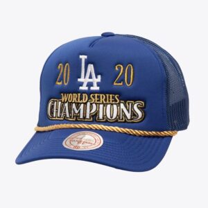 Mitchell & Ness Royal Los Angeles Dodgers Golden Champs Trucker Snapback Hat Silver 772375