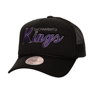 Mitchell & Ness Script Trucker HWC Sacramento Kings Baseball Cap Black 771142