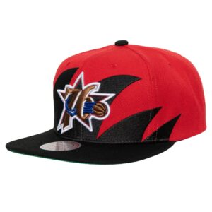 Mitchell & Ness Sharktooth Snapback HWC Philadelphia 76ers Baseball Cap Red 770130