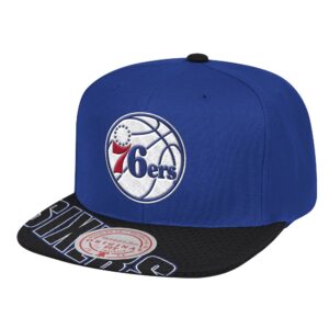 Mitchell & Ness Slash Century Snapback Philadelphia 76ers Baseball Cap Blue 770103