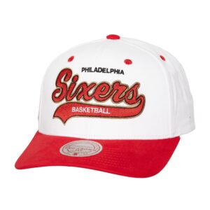 Mitchell & Ness Tail Sweep Pro Snapback HWC Philadelphia 76ers Cap White 769753