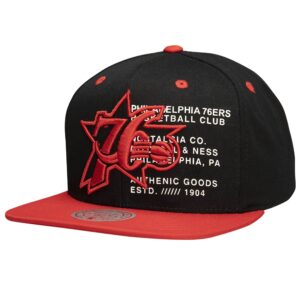 Mitchell & Ness The Info Snapback HWC Philadelphia 76ers Baseball Cap Black 770209