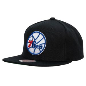 Mitchell & Ness Top Spot Snapback HWC Philadelphia 76ers Baseball Cap Black 770172