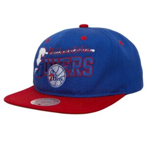 Mitchell & Ness Varsity Letter Snapback HWC Philadelphia 76ers Baseball Cap Blue 770096