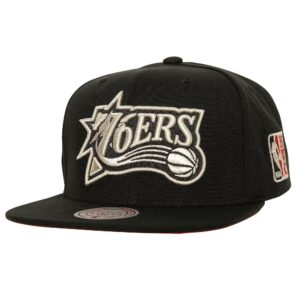 Mitchell & Ness Watch Me Shine Snapback HWC Philadelphia 76ers Baseball Cap Black 769884