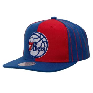 Mitchell & Ness What The Pinstripe Snapback Philadelphia 76ers Cap Blue 770142