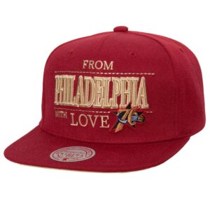 Mitchell & Ness With Love Snapback HWC Philadelphia 76ers Baseball Cap Grey 769916