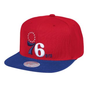 Mitchell & Ness Wool 2 Tone Snapback HWC Philadelphia 76ers Baseball Cap Black 770275