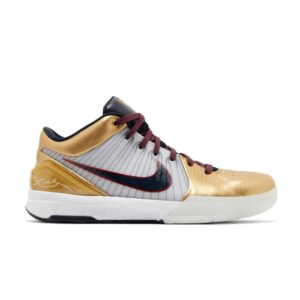 Nike Zoom Kobe 4 Protro Gold Medal 2024 White/Dark Obsidian/Varsity Red/Metallic Gold FQ3544 100