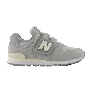 New Balance 574 Hook & Loop Little Kid Wide 'Grey Day 2024' Sneakers Concrete/Angora PV574GBG W