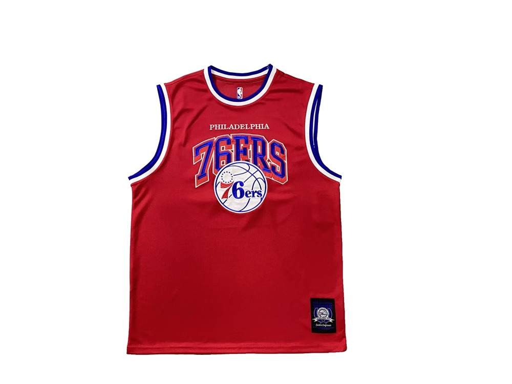 Buck Up Philadelphia 76ers Red Jersey Basketball Jersey Black 1132510