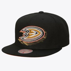 Mitchell & Ness Black Anaheim Ducks 7.0 Big Face Snapback Hat Blue 928550