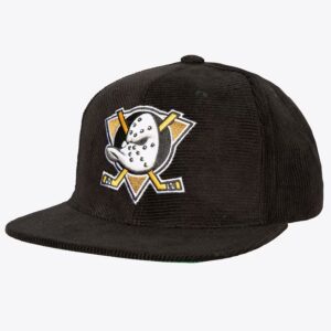 Baseball Cap Mitchell & Ness Black Anaheim Ducks All Directions Corduroy Snapback Hat Violet 928536