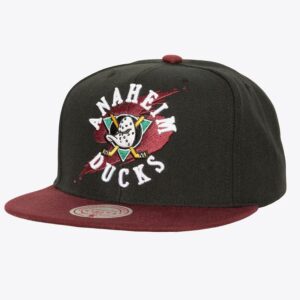 Baseball Cap Mitchell & Ness Black Anaheim Ducks Circle Splash Vintage Snapback Hat Black 928541