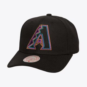 Mitchell & Ness Black Arizona Diamondbacks Cooperstown Collection Neon Logo Pro Crown Snapback Hat Black 885950