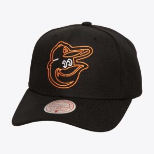 Mitchell & Ness Black Baltimore Orioles Neon Logo Pro Crown Snapback Hat Black 885867