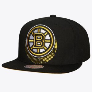 Mitchell & Ness Black Boston Bruins Big Face 7.0 Vintage Snapback Hat Black 1069256