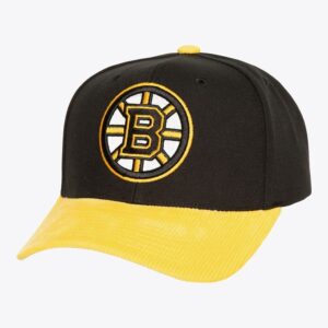 Mitchell & Ness Black Boston Bruins Cord Pro Snapback Hat Black 1070383