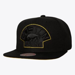 Mitchell & Ness Black Boston Bruins TC Bottoms Vintage Snapback Hat Black 1089752