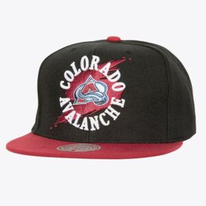 Mitchell & Ness Black Colorado Avalanche Circle Splash Snapback Hat Black 1103390