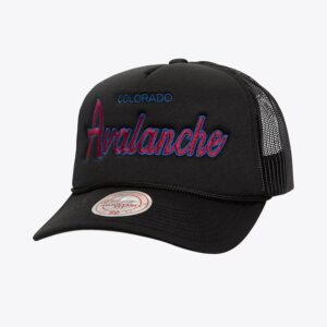 Mitchell & Ness Black Colorado Avalanche Script Trucker Adjustable Hat Black 1089967