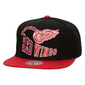 Baseball Cap Mitchell & Ness Black Detroit Red Wings Crooked Path Snapback Hat Black 1112206