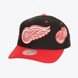 Baseball Cap Mitchell & Ness Black Detroit Red Wings Overbite Pro Vintage Snapback Hat Black 1112210