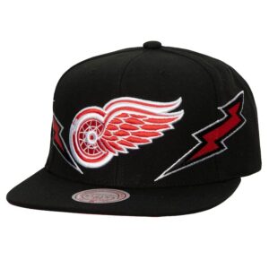 Baseball Cap Mitchell & Ness Black Detroit Red Wings Vintage Double Trouble Snapback Hat Black 1112197