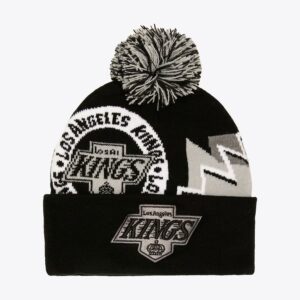 Mitchell & Ness Black Los Angeles Kings Vintage Those Days Cuffed Knit Pom Hat Black 1170256