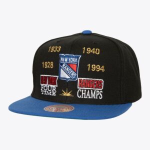 Baseball Cap Mitchell & Ness Black New York Rangers Champ Is Here Vintage Snapback Hat Black 1185154