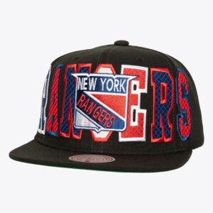 Baseball Cap Mitchell & Ness Black New York Rangers Varsity Bust Vintage Snapback Hat Grey 1185151