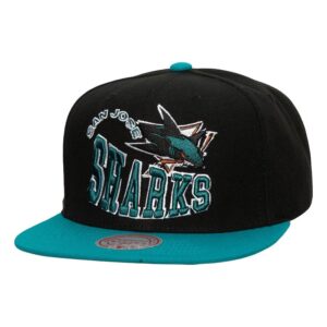 Baseball Cap Mitchell & Ness Black San Jose Sharks Crooked Path Snapback Hat Black 1200048