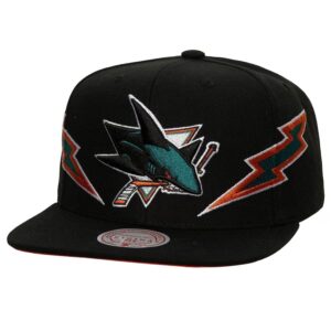 Mitchell & Ness Black San Jose Sharks Double Trouble Snapback Hat Black 1200039