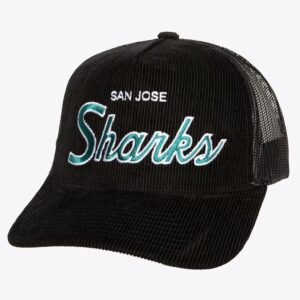 Baseball Cap Mitchell & Ness Black San Jose Sharks Times Up Trucker Adjustable Hat Black 1200061