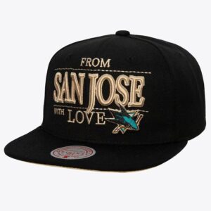 Mitchell & Ness Black San Jose Sharks With Love Snapback Hat Black 1200043