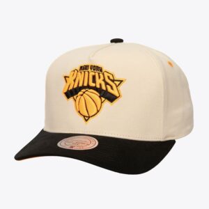 Mitchell & Ness Cream New York Knicks Overspray Pro Crown Snapback Hat Cream 774770