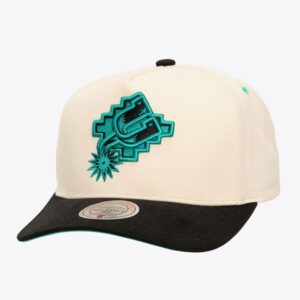 Mitchell & Ness Cream San Antonio Spurs Hardwood Classics Overspray Pro Crown Snapback Hat Cream 774424