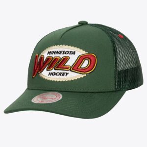 Mitchell & Ness Green Minnesota Wild Team Seal Trucker Adjustable Hat Green 1170287