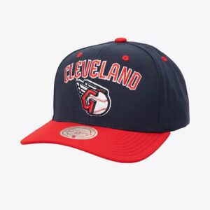 Mitchell & Ness Navy Cleveland Guardians All In 2.0 Pro Crown Snapback Hat Blue 917420