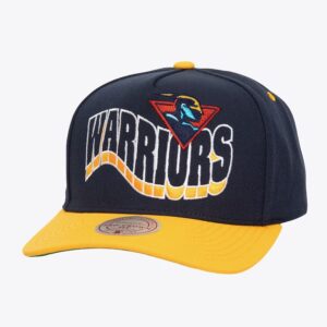 Mitchell & Ness Navy Golden State Warriors Hardwood Classics Wavy Pro Crown Snapback Hat Blue 774589