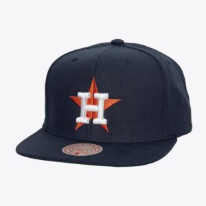 Mitchell & Ness Navy Houston Astros League Patch Snapback Hat Blue 886074