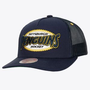 Mitchell & Ness Navy Pittsburgh Penguins Team Seal Trucker Adjustable Hat Blue 1193157