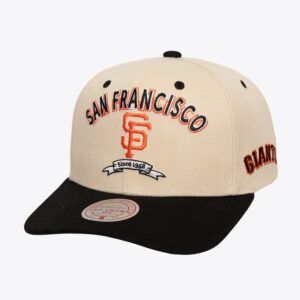 Mitchell & Ness Oatmeal San Francisco Giants Legacy Defined Pro Crown Snapback Hat Beige 928626