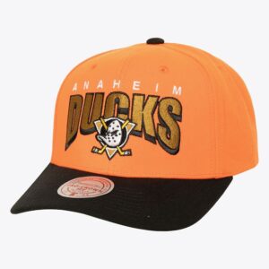 Mitchell & Ness Orange Anaheim Ducks Boom Text Pro Snapback Hat Orange 1025173