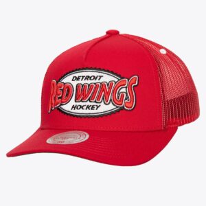 Baseball Cap Mitchell & Ness Red Detroit Red Wings Team Seal Trucker Adjustable Hat Red 1112221