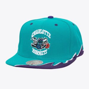 Mitchell & Ness Teal Charlotte Hornets Hardwood Classics Rising Tide OG Snapback Hat Turquoise 774433