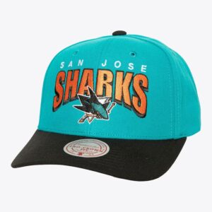 Mitchell & Ness Teal San Jose Sharks Boom Text Pro Snapback Hat Turquoise 1200082